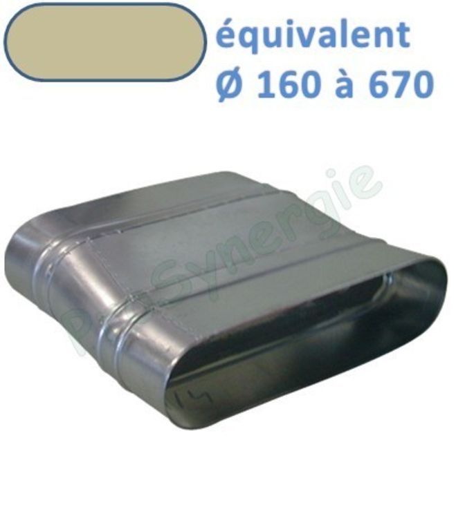 ROTP - Réduction Tangentielle sur Plat Galva Oblong - Hauteur 215 mm - Largeur 515 mm Vers Hauteur 130 mm - Largeur 325 mm