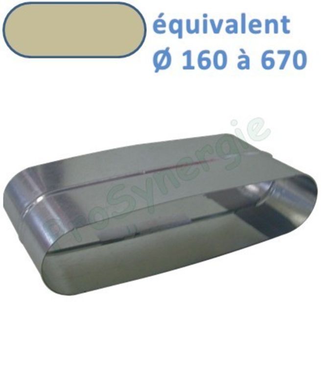 RFO - Raccord Femelle Galva Oblong - Hauteur 265 mm - Largeur 645 mm