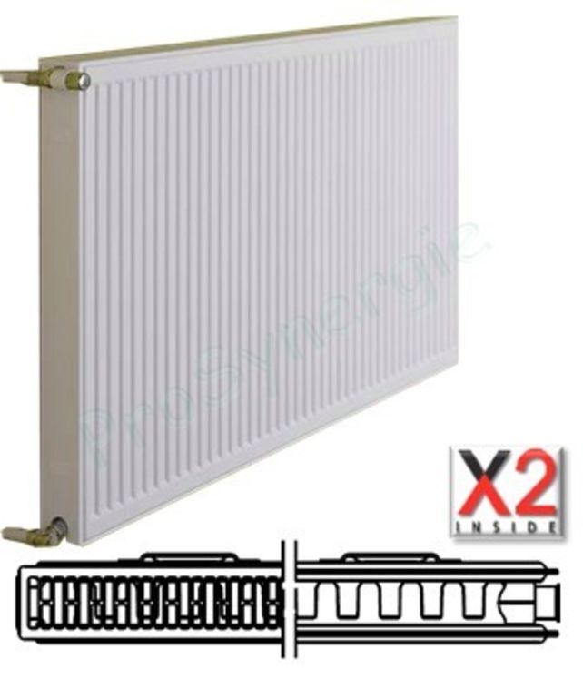 Radiateur Profilé Compact Horizontal Type 12 Therm X2 - H x L = 600 x  800 mm Puissance  983 W