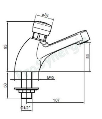 Robinet lavabo monofluide temporisé - WETTER - Thewa