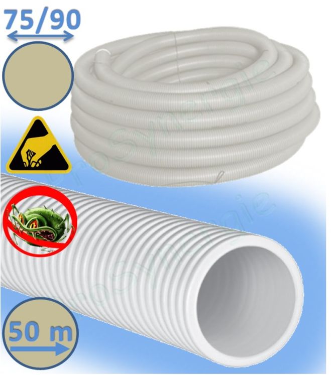 GeoFlexAir - Conduit ventilation PEHD anti-statique & anti-bactérien Ø 75 à 200 mm paroi intérieure lisse qualité alimentaire (option Isolation)