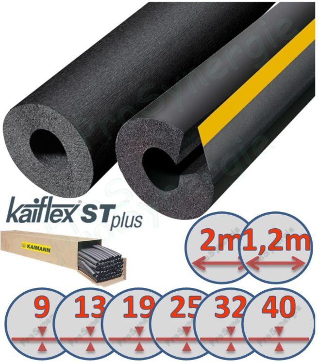 Manchon Isolant Elastomère Kaiflex ST Longueur 1,2m Epaiseur 13mm - pour tuyau Øint. 140mm (12m ou 10pce/carton)