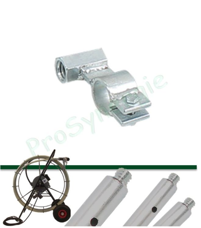 Adaptateur de supportage par cannes métalliques de guidage par le bas (18 x 350) pour tête de Rotonet