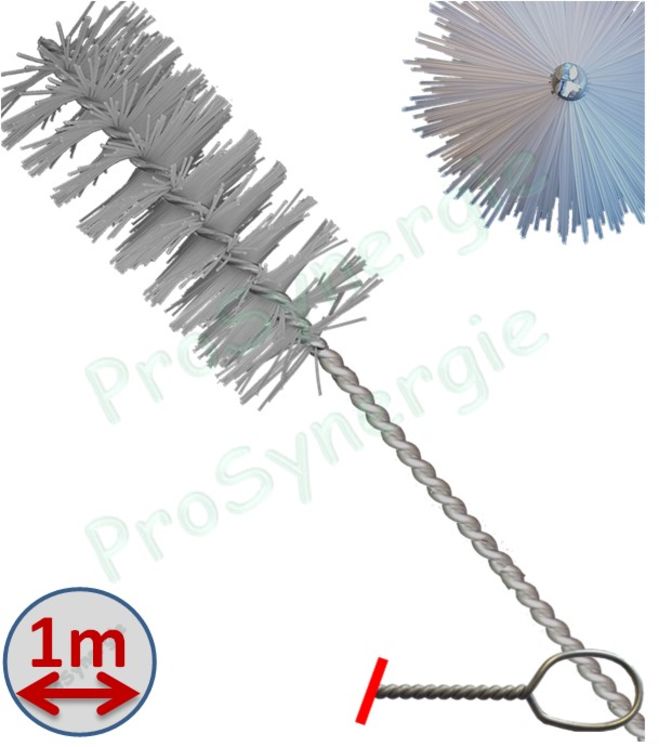 Brosse Ronde - Fil Polyamide 0,5 - Ø 30 mm - Lg garnissage 120 - Fil de tige 3 - Lg de tige 100 cm