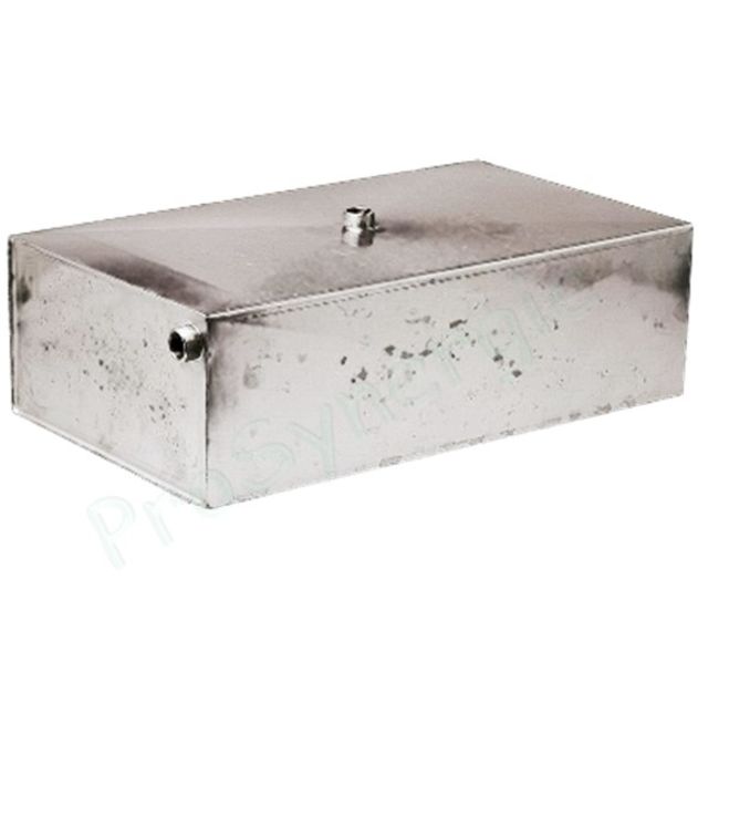 Vases d´expansion ouverts rectangulaires Acier Inox 30L HxLxl = 255x290x500mm - 3 x Raccord ØF 1/2´´