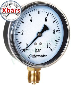thermometre manometre mesure pour tuyaux chauffage