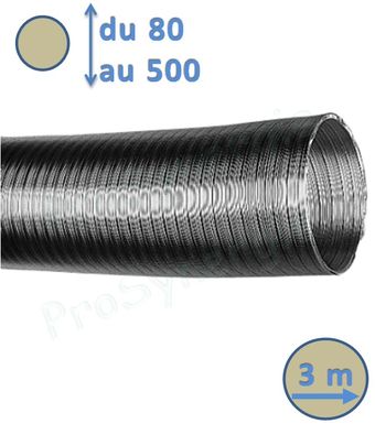 Tuyau flexible en aluminium de 2,7 m de long et 150 mm de diamètre