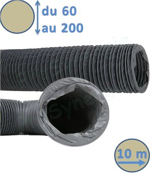 Gaine en PVC souple isolée HBH 25mm, ø125 mm - 6 m