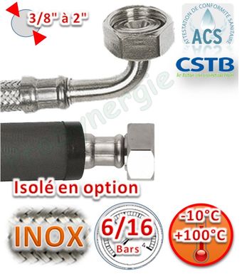 Flexible inox femelle femelle coudé –