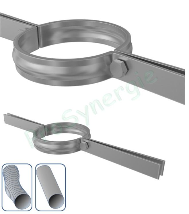 Collier Inox fixation et soutien haut de tubage flexible ou rigide Ø 206 mm (flexible 200/206 mm)