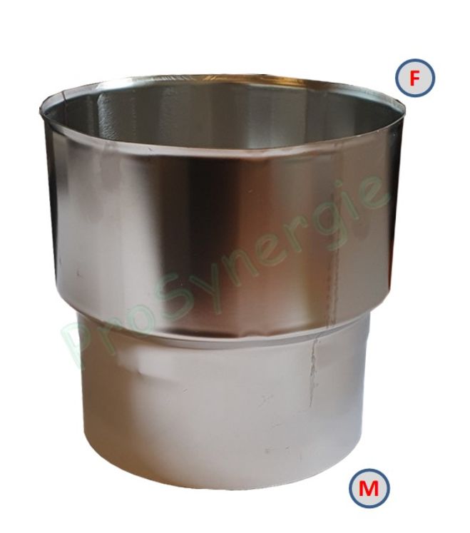 Réduction fumisterie Rigidten Inox 316 Ø Femelle 153 mm Ø Mâle 139 mm