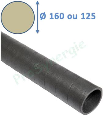 Gaine aluminium semi-rigide calorifugée et isolée - 2m - Diamètre 125mm -  Isolation : 25mm