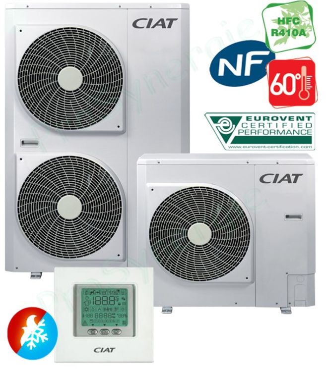 Pompe à Chaleur (groupe eau glacée) PAC EREBA HE R410A Mono Bloc Inverter Air / Eau (Mono 230V ou Tri 400V) - Pc 4 à 21KW