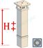 Sortie toiture ´´ST´´ Hauteur 2,65 Tradinov Carrée (corps+chapeau+bandeau crépis) avec Conduit Isolé 2 x 1,33 m - Ø 230 mm