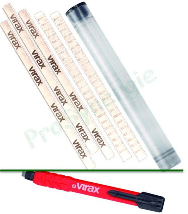 Lot de 5 mines de rechange blanches pour Crayon de chantier Virax