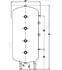 Bouteille sur pieds acier jaquette skaï (chauffage) 500 litres Isolation polyuréthane injectée ép.50mm classe ERP C - 8 piquages latéraux Ø2´´ (hors mesure emplacement résistance) - ØxH=750x1816mm