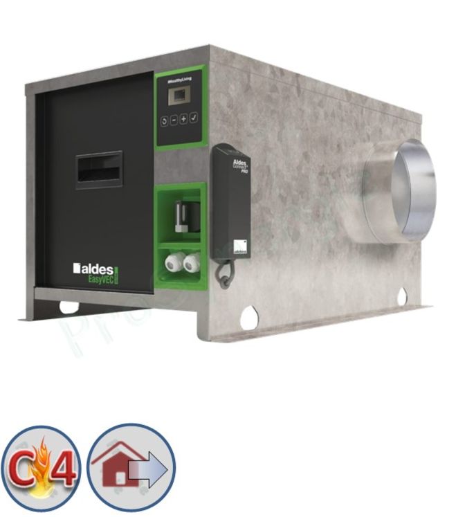 Caisson Extraction C4 EasyVEC® avec IP - Débit de 2500m³h - Micro-watt (Pro) - Taille 1007x637x659 mm - Ø racc 355mm