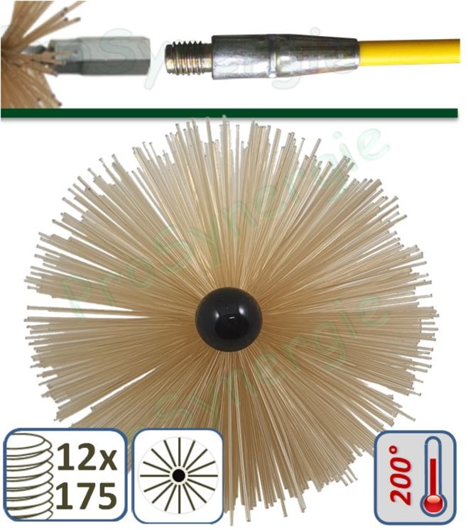 Hérisson PPS Haute Température - Ø 125 mm - Raccord 12 x 175