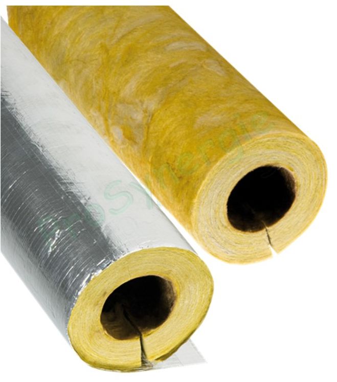 Coquille isolante concentrique laine de verre (60 à 90 Kg/m²) Longueur 1,2m Epaisseur 20mm - pour tuyau Øint. 80mm (10,8m ou 9 pce/carton)
