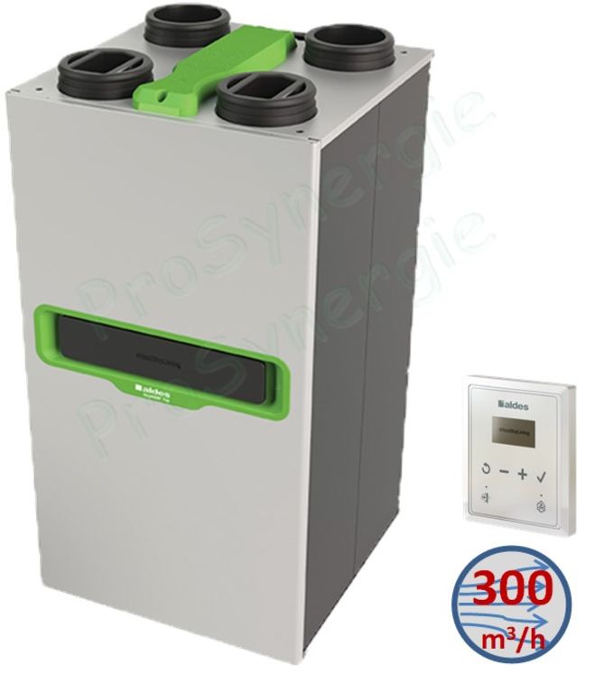 VMC Double-Flux et purification d´air Aldes InspirAIR® Top 300 Classic avec télécommande filaire