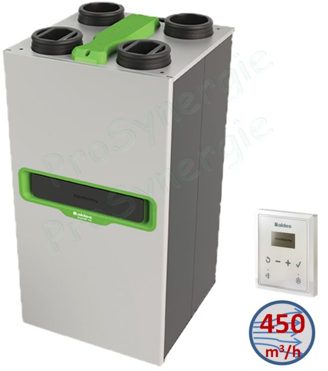 VMC Double-Flux et purification d´air Aldes InspirAIR® Top 450 Classic avec télécommande filaire