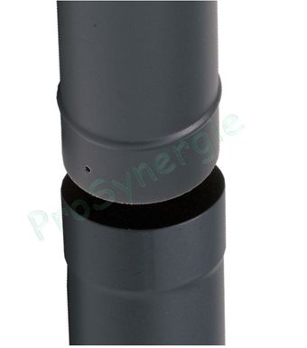 Tuyau Email Noir Mat - Lg 33 cm avec trappe de visite - Joint