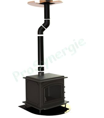 Tuyau de cheminée 0,5 m DN 150 émaillé noir 600 degrés CE poêle à bois Made  in Italy
