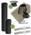 Kit S/Rampant - Conduit cheminée Isolé (Duoten) hauteur utile 1,445 mètres Int./Ext. = Inox 304 / (I 304 ou Galva) laqué noir (RAL9005) - Øint/ext 80/130mm