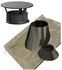 Kit S/Rampant - Conduit cheminée Isolé (Duoten) hauteur utile 1,4 mètres Int./Ext. = Inox 304 / (I 304 ou Galva) laqué noir (RAL9005) - Øint/ext 130/180mm