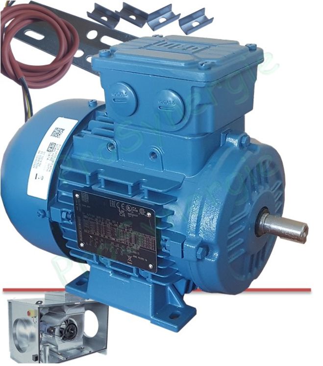 Moteur Triphasé B3-1V-4P-0,37kW pour caisson VEC 240H / 271A / 271H / 321A / 321H avec câble silicône et fixations