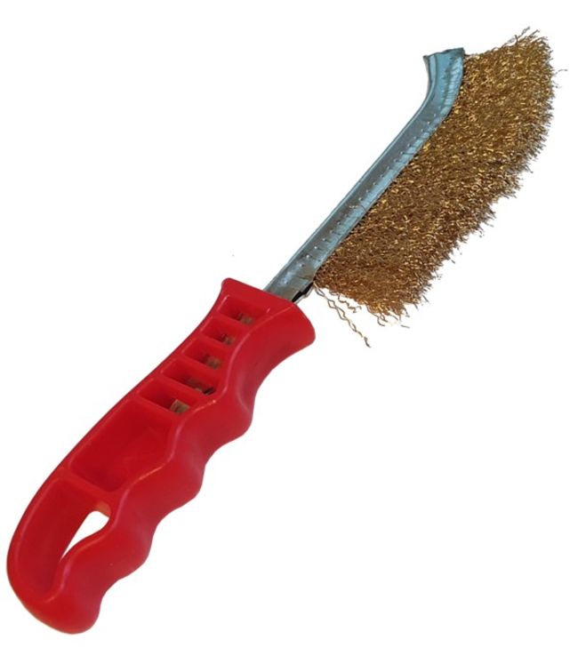 Brosse convexe acier (nettoyage corps de chauffe chaudière poêle et inserts) - Longueur 230 mm - Brosse 110 x 15 mm