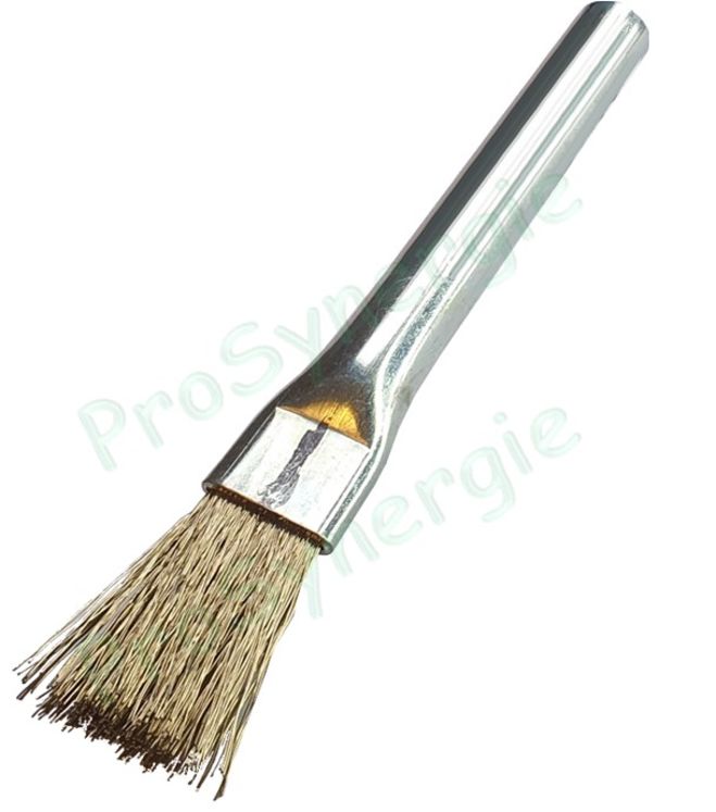 Pinceau laiton sur tube Ø 13mm - Longueur 150 mm - Brosse 20 x 5 mm