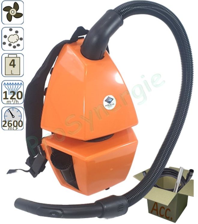 Aspirateur portatif dorsal Kosmos 4 - cuve 4 litres - 700 watts + accessoires - Soufflant