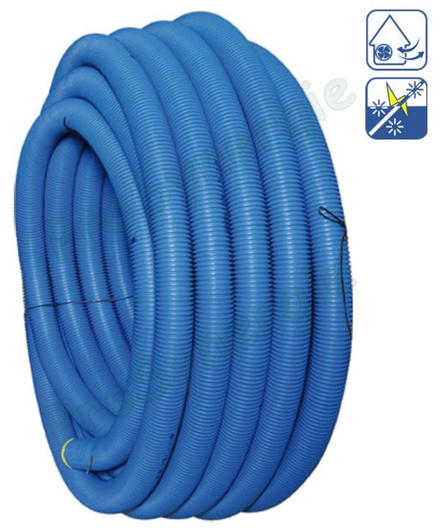 GeoFlexAir - Conduit ventilation anti-statique 50 mètres Ø90mm (Øint. 73mm) CR4 (rigidité annulaire kN/m2) paroi int. lisse qualité alimentaire