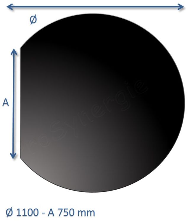 Plaque de sol Ronde coupée Acier 2 mm finition Laqué Noir Ø 1100 mm