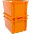 Bac plastique de rangement empilable ou emboîtable 30 ou 54L avec couvercle - Orange